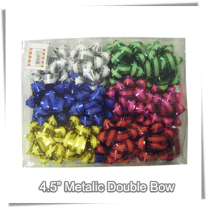 (S700504)<br>4.5\" Metallic Mixed Double Bow