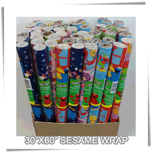 (PAPER ROLL SESAME)[Gift Wrap Rolls] 30X60 Inch Sesame Street